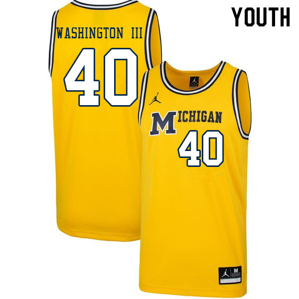 Youth #40 George Washington III Michigan Wolverines College Basketball Jerseys Stitched Sale-Retro - Click Image to Close